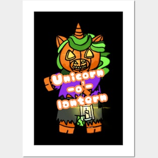 Unicorn with phrase - Unicorn-o’- lantern Posters and Art